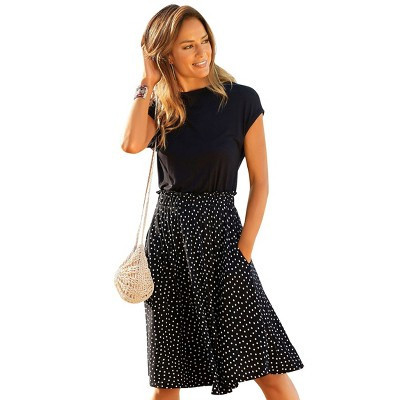 Women's Polka Dot 2-In-1 Dress - LASCANA - Black Dotted Polka Dots 10 | Target