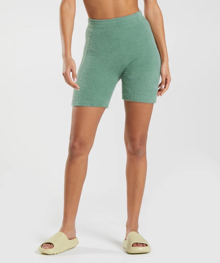 Gymshark Whitney Eyelash Knit Shorts - Leaf Green | Gymshark (Global)