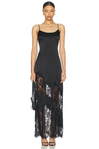 L'AGENCE Silvana Lace Gown in Black - Black. Size 2 (also in ). | FWRD 