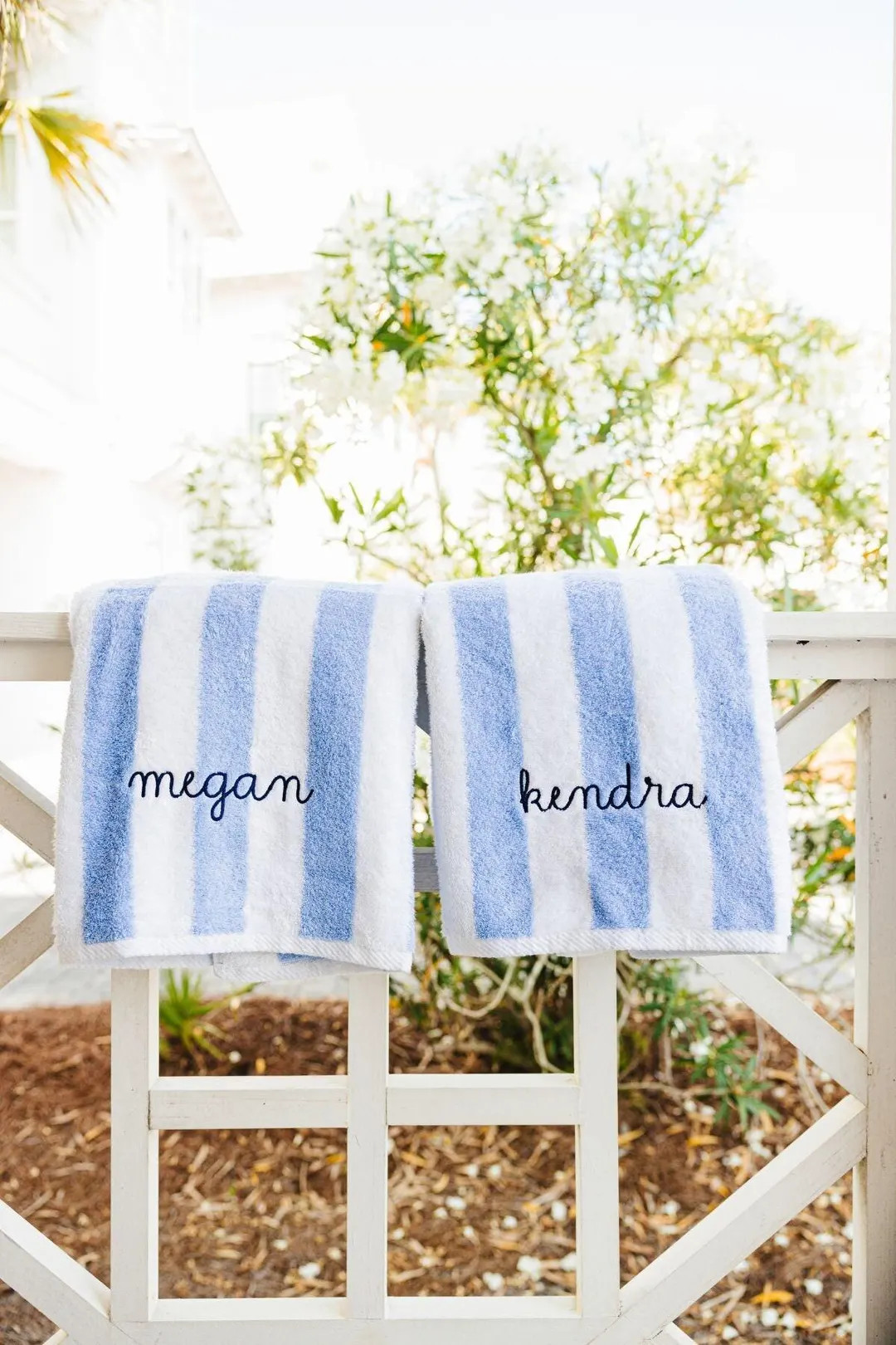 Embroidered Cabana Towel // Custom Towel, Bachelorette Gifts, Striped Beach Towel, Personalized B... | Etsy (US)