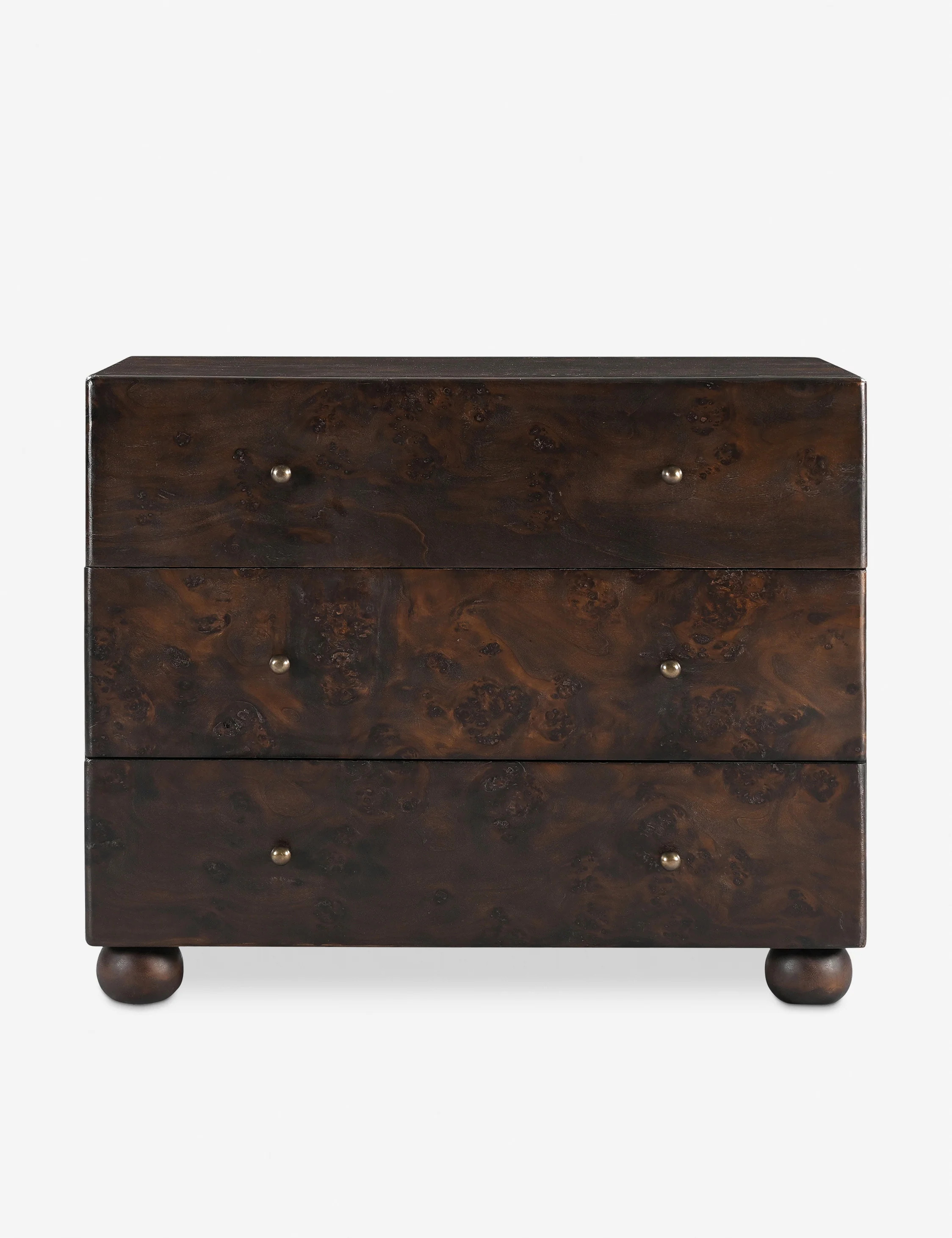 Hobbes 3-Drawer Nightstand, Dark Brown | Lulu and Georgia 