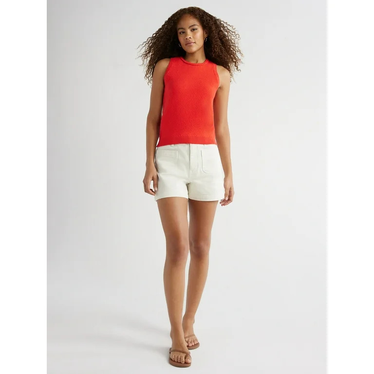 Free Assembly Women's Crochet Sweater Tank Top, Midweight, Sizes XS-XXL | Walmart (US)
