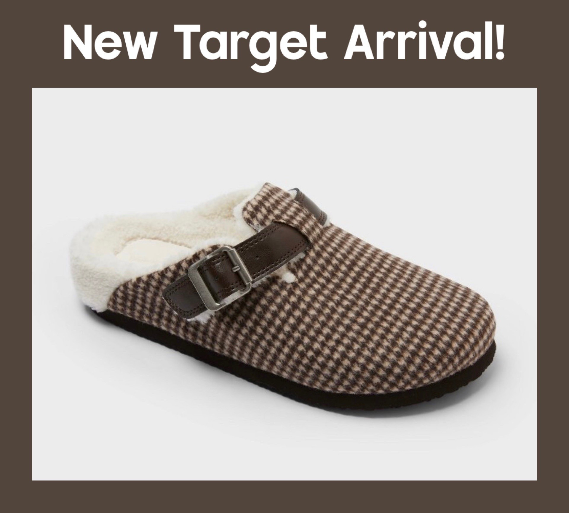 Loving this brand new Target arrival! Ive been wanting to share these, but they sold out instantly upon launch - and JUST were restocked this morning! They have the cutest Houndstooth plaid pattern, with comfy faux fur lining. Perfect for the season, and sizes will very likely sell out quickly again!
