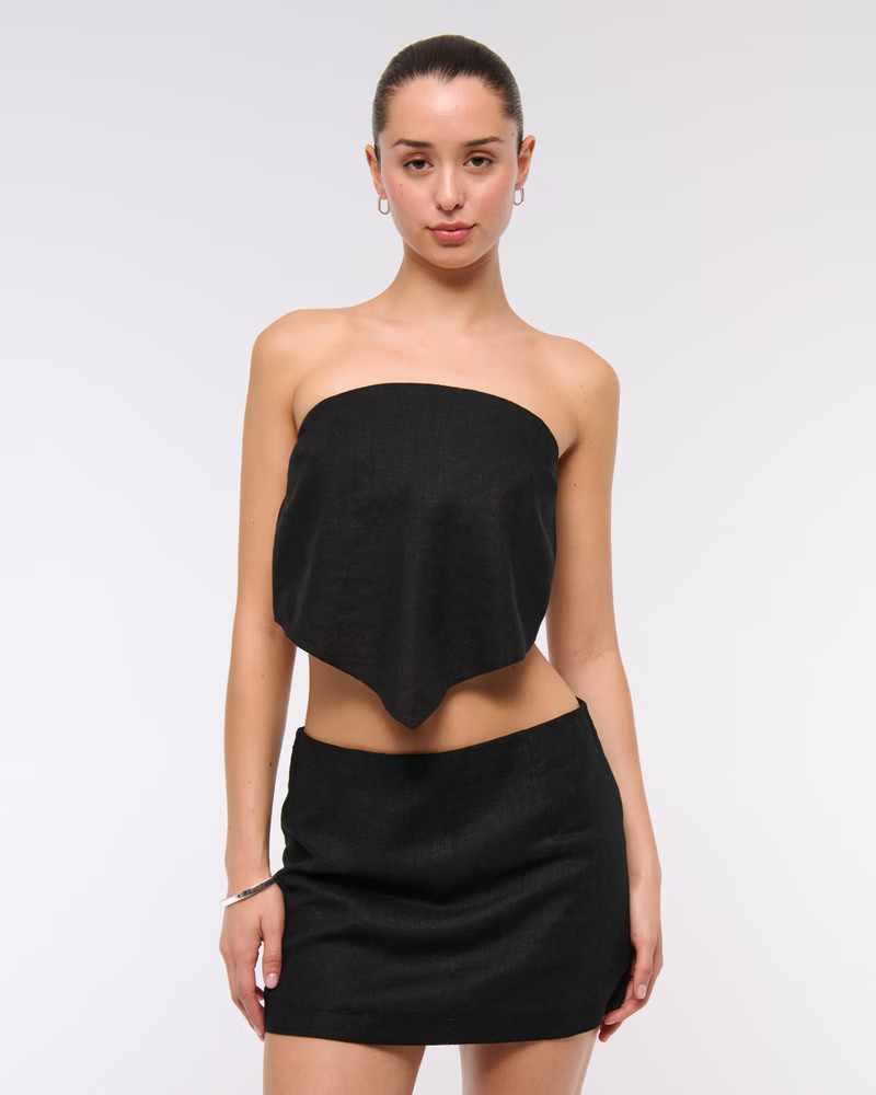 Women's The A&F Scarlett Linen-Blend Mini Skort | Women's Bottoms | Abercrombie.com | Abercrombie & Fitch (US)