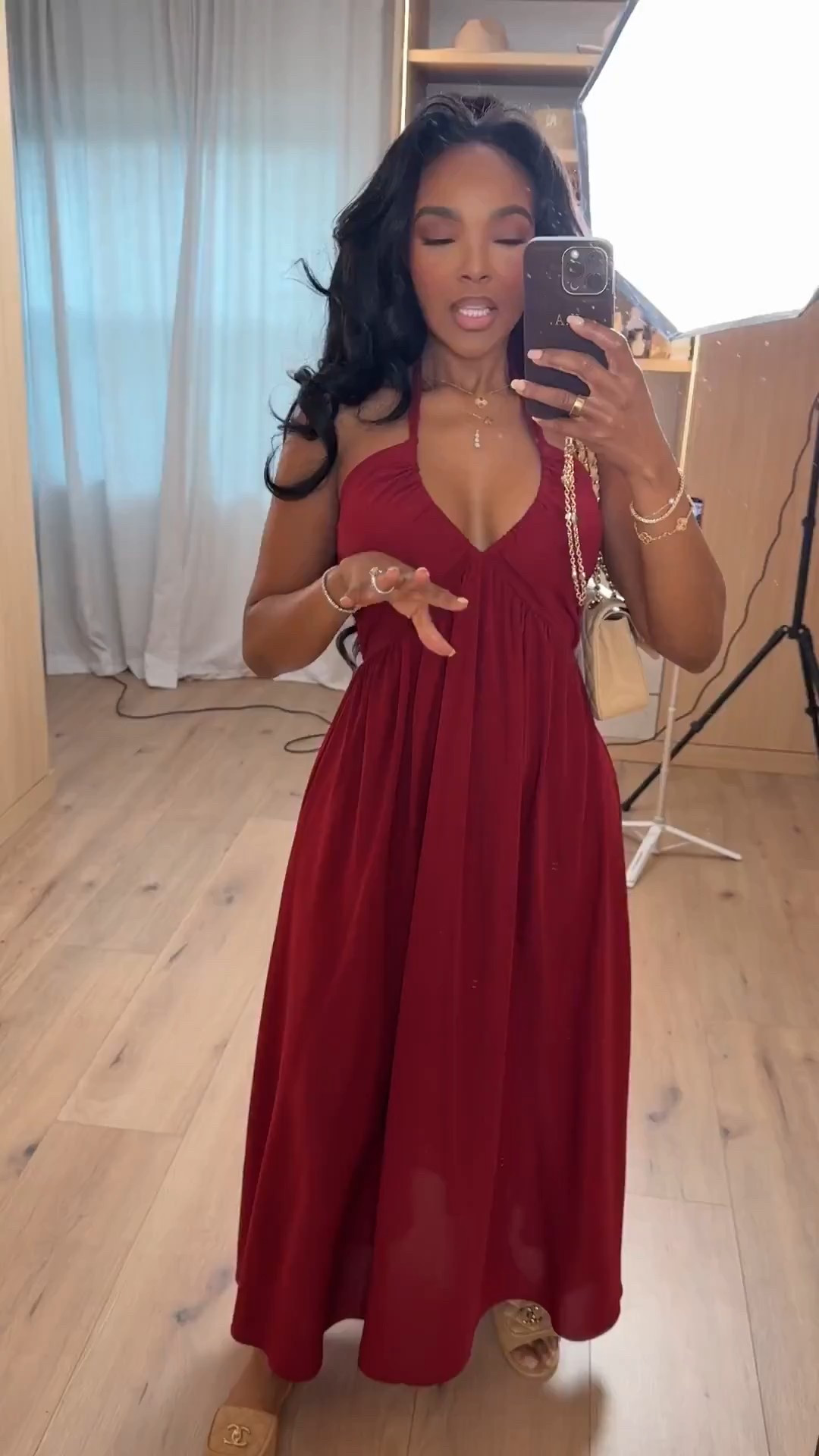 This flowy maxi is the kind of piece that instantly feels romantic and elevated. The deep neckline and soft drape create effortless movement while still flattering in all the right places.

It’s an easy long-term shopping piece that works for multiple seasons. Dress it up with heels and statement jewelry or keep it relaxed with flat sandals — the cost per wear drops every time you restyle it.

Perfect for date nights, weddings, vacations, dinners, and special events.

📏 Sizing & Fit Details  
Size Small  
Height: 5'4"  
Weight: 138 lbs  
Bust: 34D  
Waist: 27"  
Hips: 40"

Save this post to revisit later or tap to get details and shop everything linked.

Flowy maxi dress, romantic evening dress, date night outfit, vacation dress, long dress styling, cost per wear fashion

Follow me on Instagram and YouTube @kirasfashionfinds 

#LTKPetite #LTKValentine #LTKootd