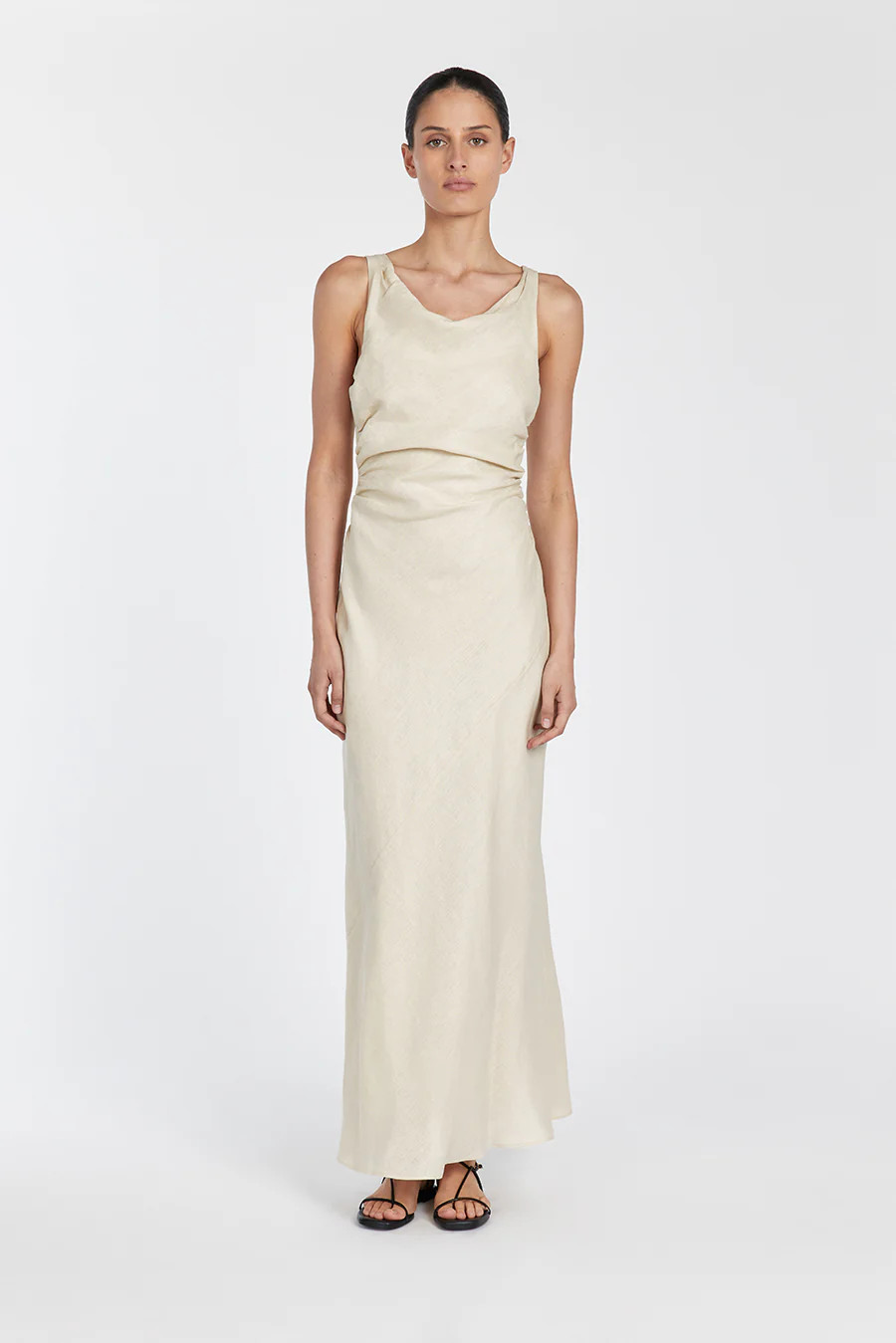CARLA PUTTY LINEN COWL MAXI DRESS | DISSH