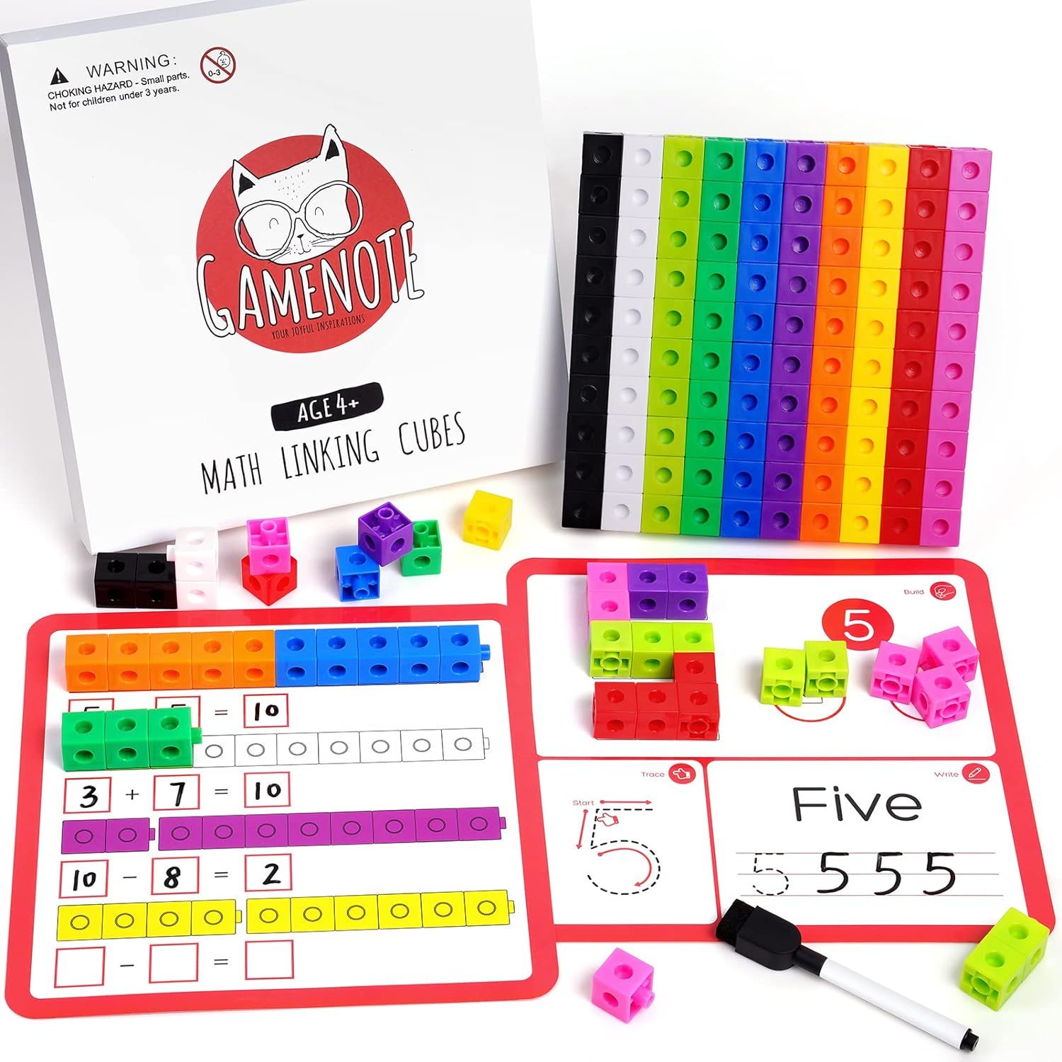 Gamenote Math Cubes Manipulatives with Activity Cards - Number Blocks Counting Toys Snap Linking ... | Amazon (CA)