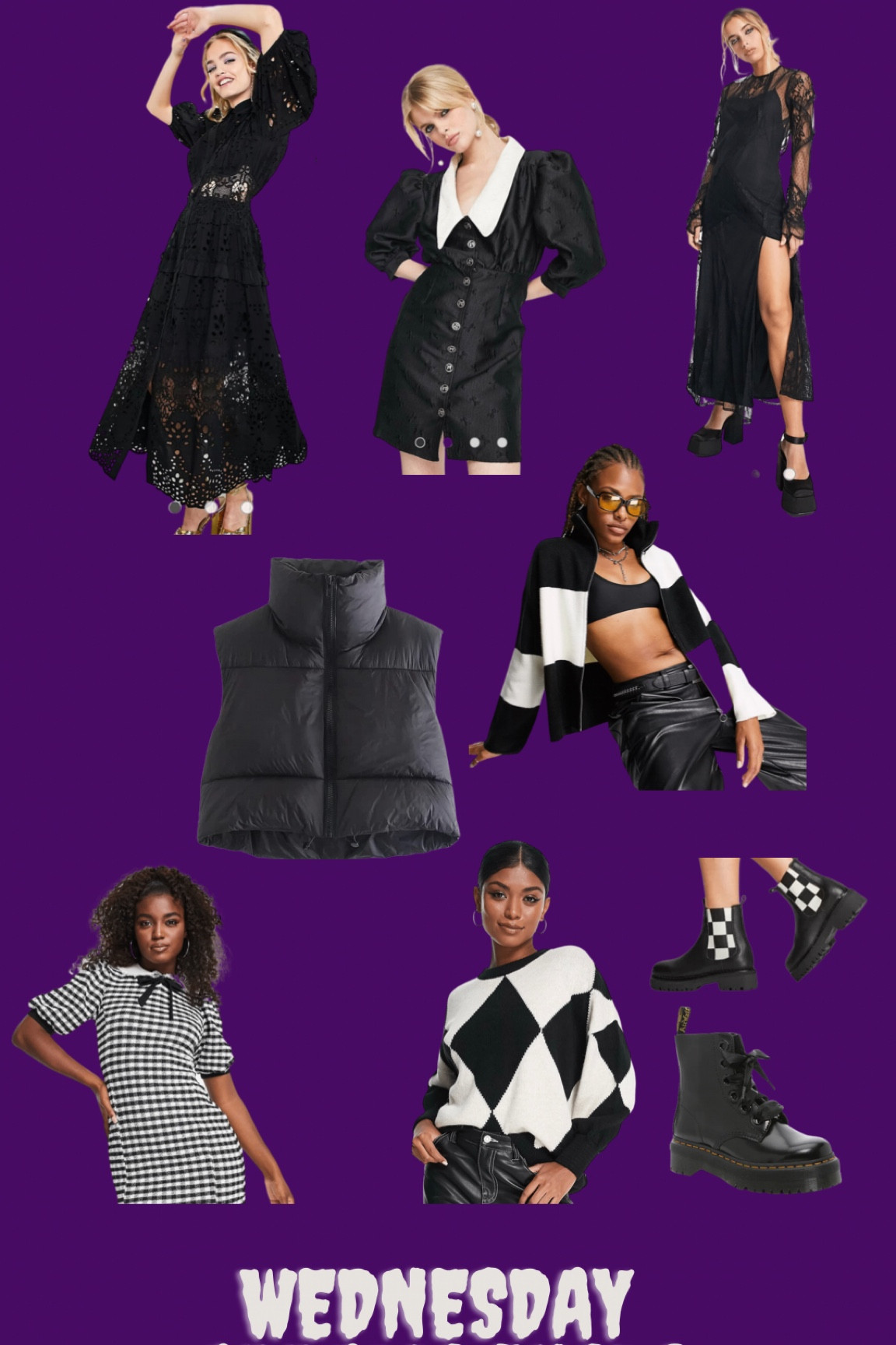 Wednesday Addams inspired clothing//black and white//platform boots 

#LTKshoecrush #LTKFind