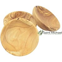 Olive Wood Mini Bowls Set Of 3 Round Wooden Plate Appetizers, Hand Carved Plates Made in The Holy Land | Etsy (US)