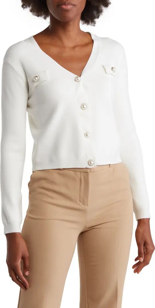 Cardigan with Faux Pearl Buttons | Nordstrom Rack