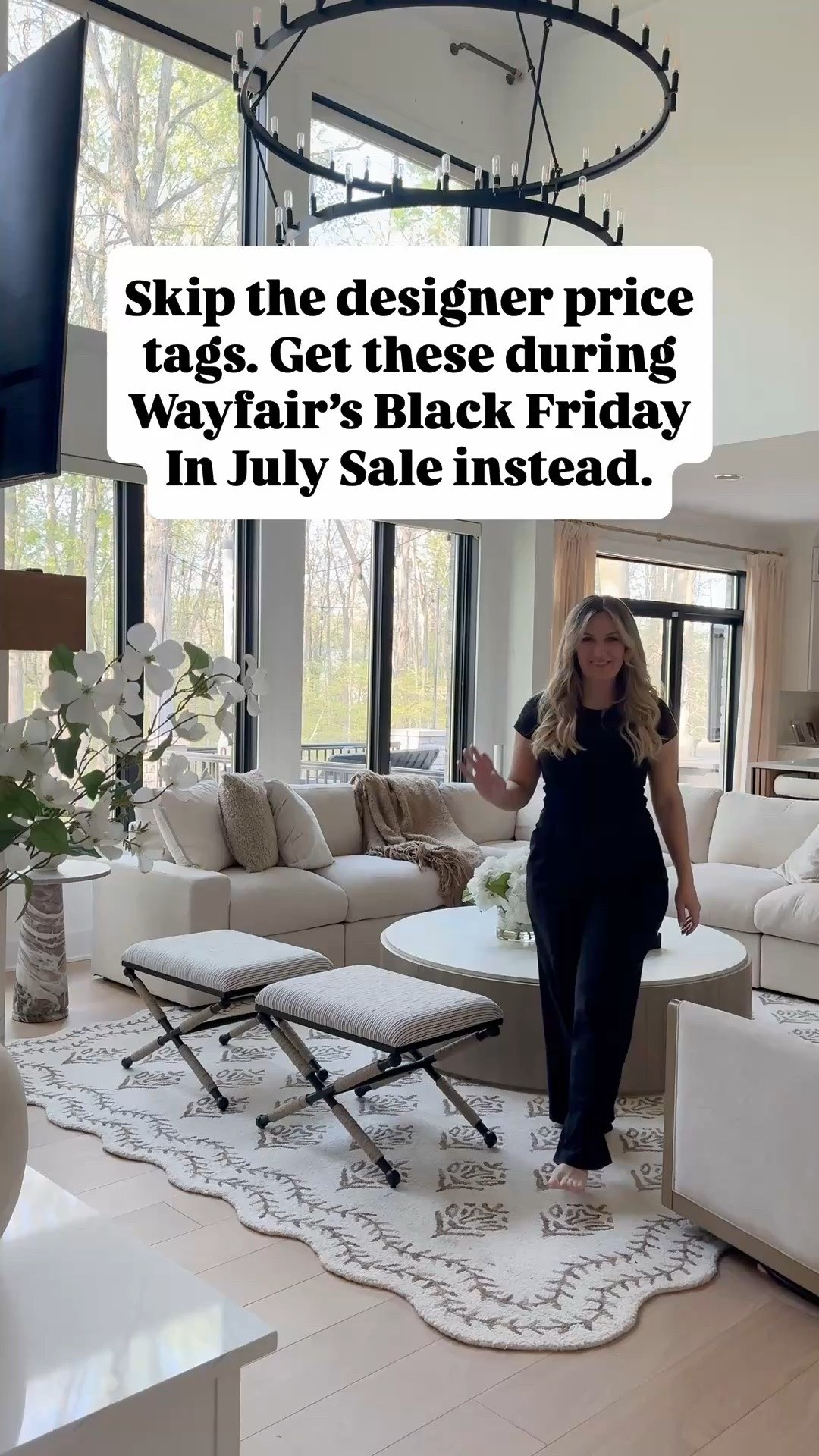 #ad @Wayfair  . Wayfair’s Black Friday in July Sale is here from July 23rd to July 27th! This is the biggest sale of the summer with up to 80% off and free shipping sitewide! Some of my favorite finds are on sale including my neutral rugs, swivel accent chairs, counter stools and more. #wayfair #wayfairpartner #liketkit @shop.ltk

#LTKSaleAlert #LTKHome