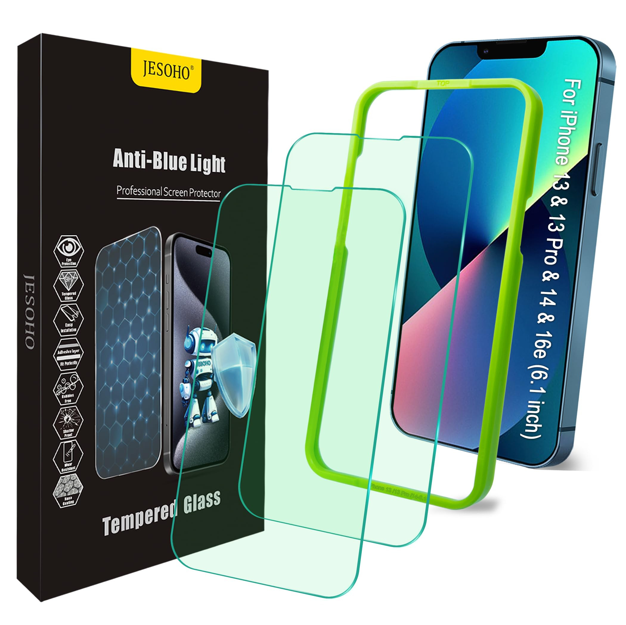 Blue Light Screen Protector for iPhone 16e iPhone 13 iPhone 13 Pro & iPhone 14 (6.1inch), Eye Pro... | Amazon (US)