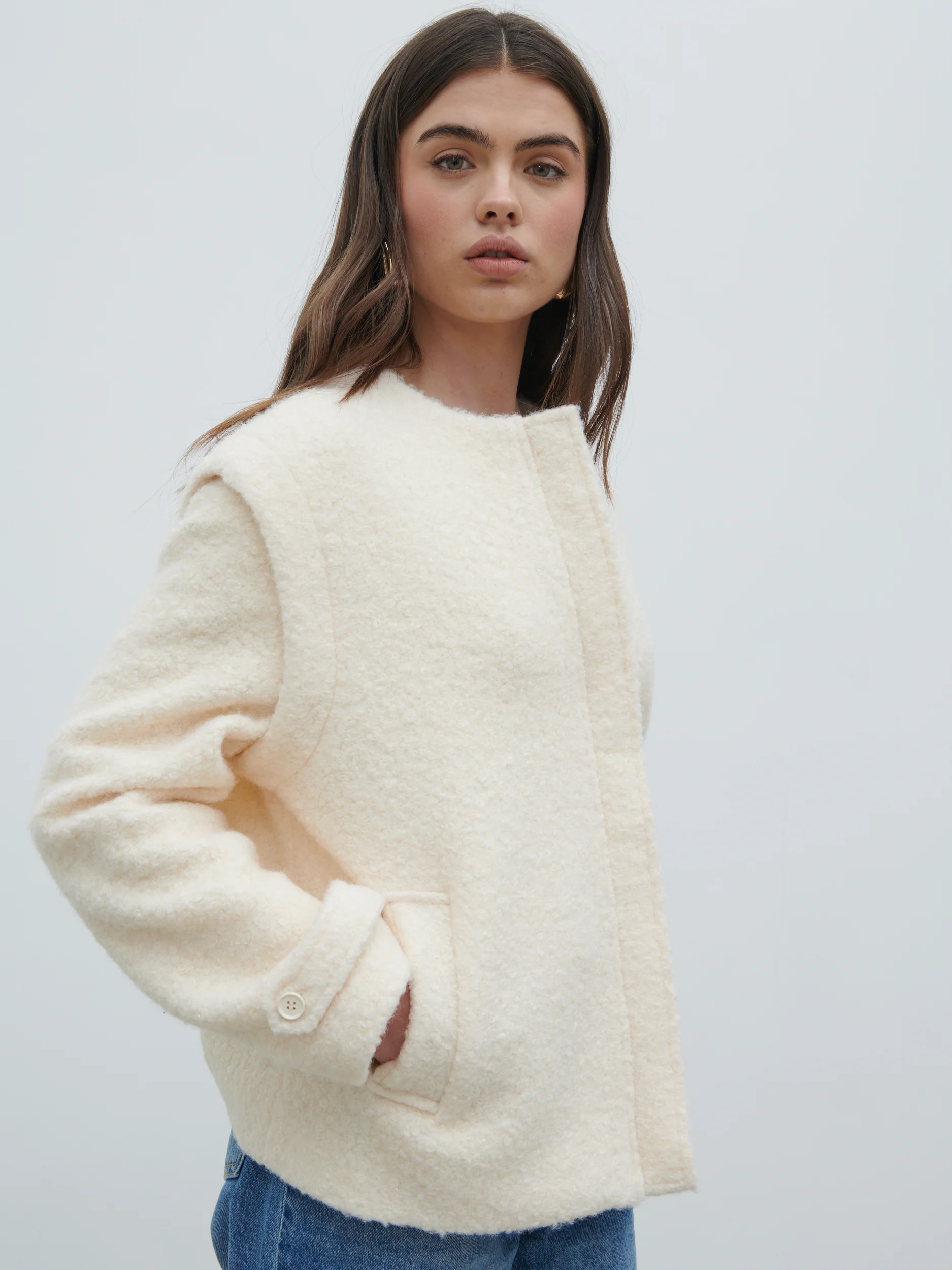 Lilia Cropped Boucle Jacket and Gilet | Pretty Lavish (UK)