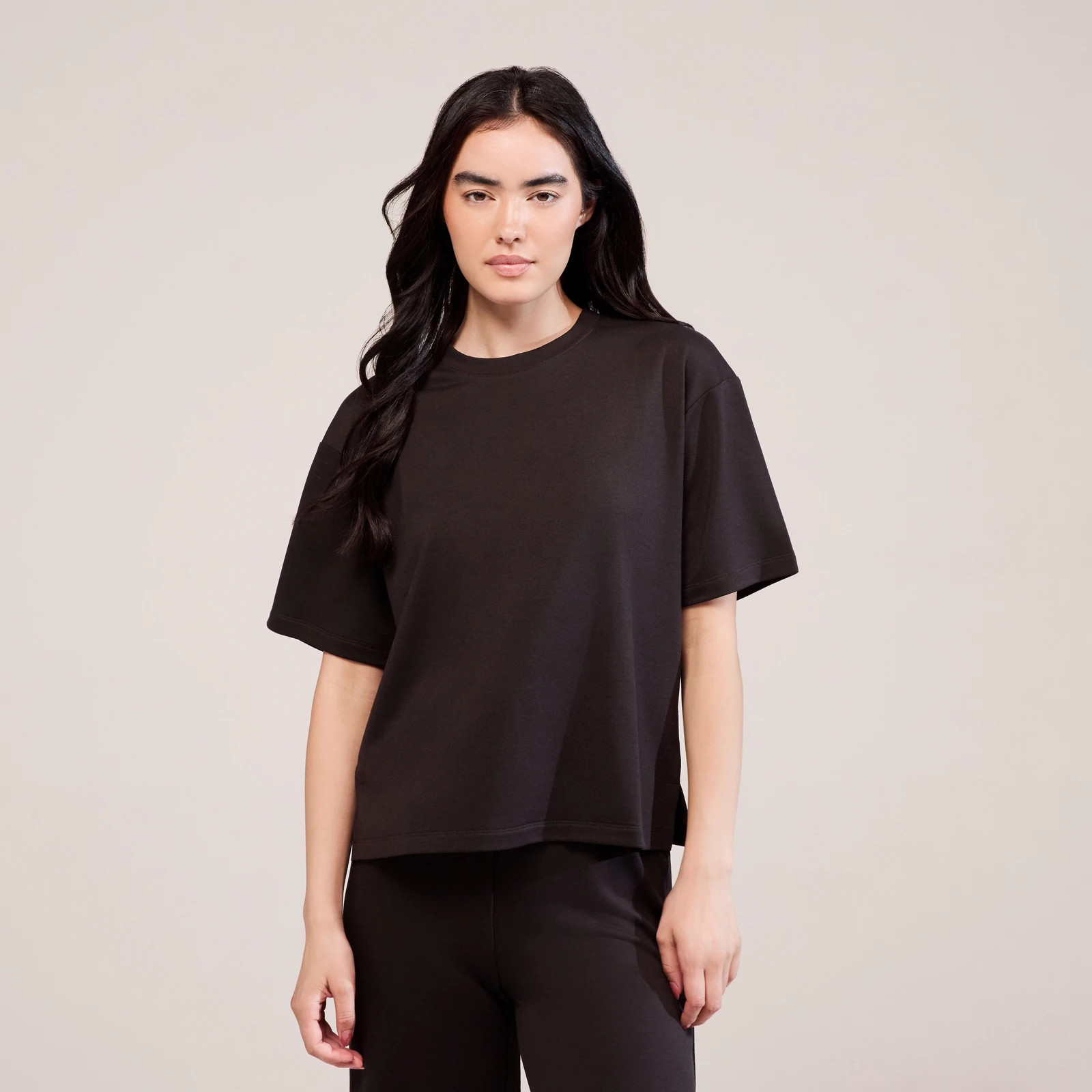 Soft Touch Wide Leg Lounge Set | Black Coffee | LOVALL