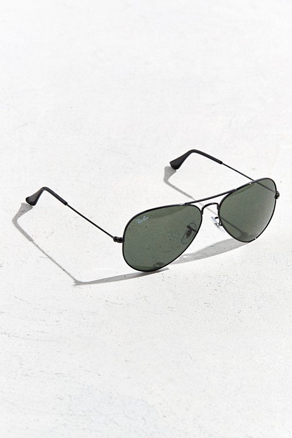 Ray-Ban Black Aviator Sunglasses - Black One Size at Urban Outfitters | Urban Outfitters US