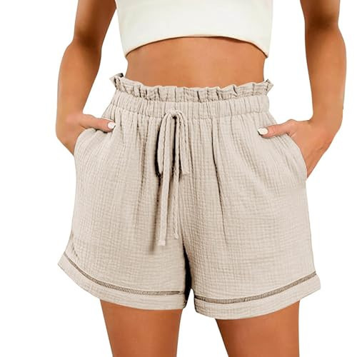 Amazon Deals Lightening Deals Linen Shorts for Women Drawstring Elastic Waist Shorts High Waisted Shorts Women Plus Size Athletic Shorts with Pocket My Orders Placed Recently by Me on Amazon | Amazon (US)