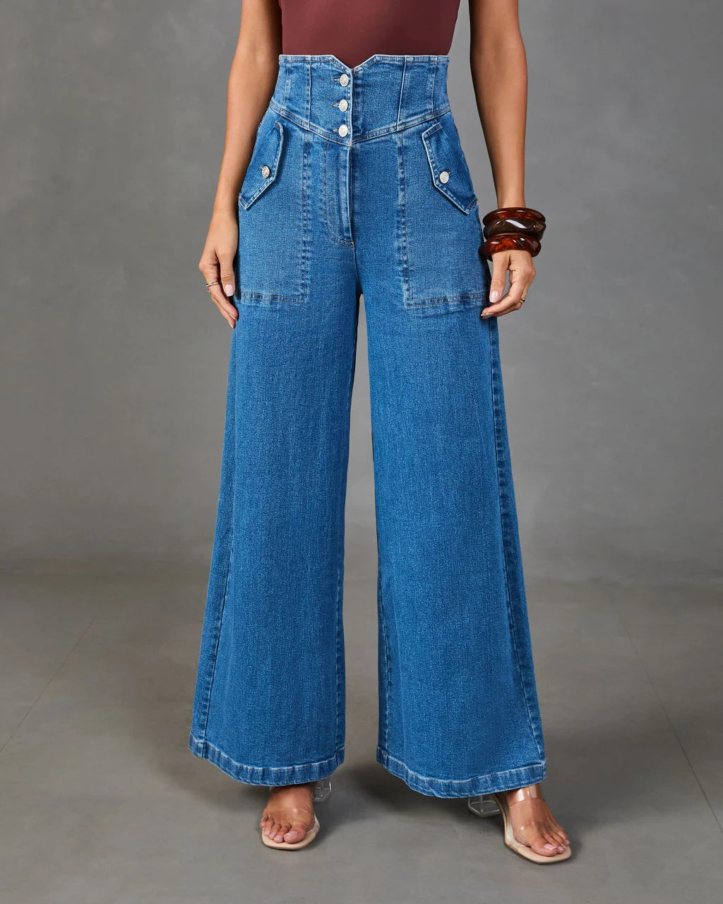 Christen High Waisted Wide Leg Jeans | VICI