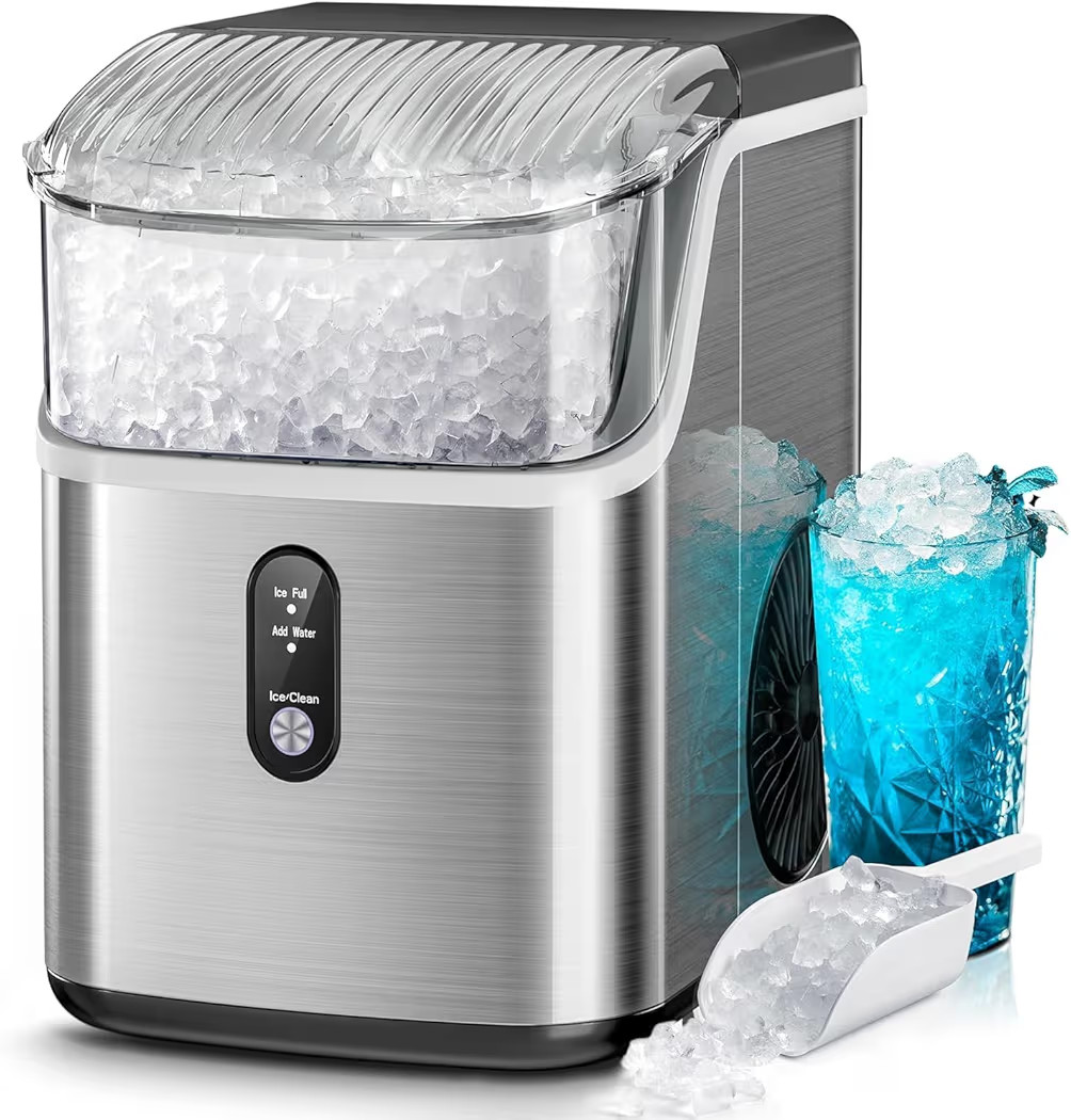Kismile Nugget Ice Makers Countertop,Portable Ice Machine with Crushed Ice, 35lbs/Day,Self-Cleani... | Amazon (US)