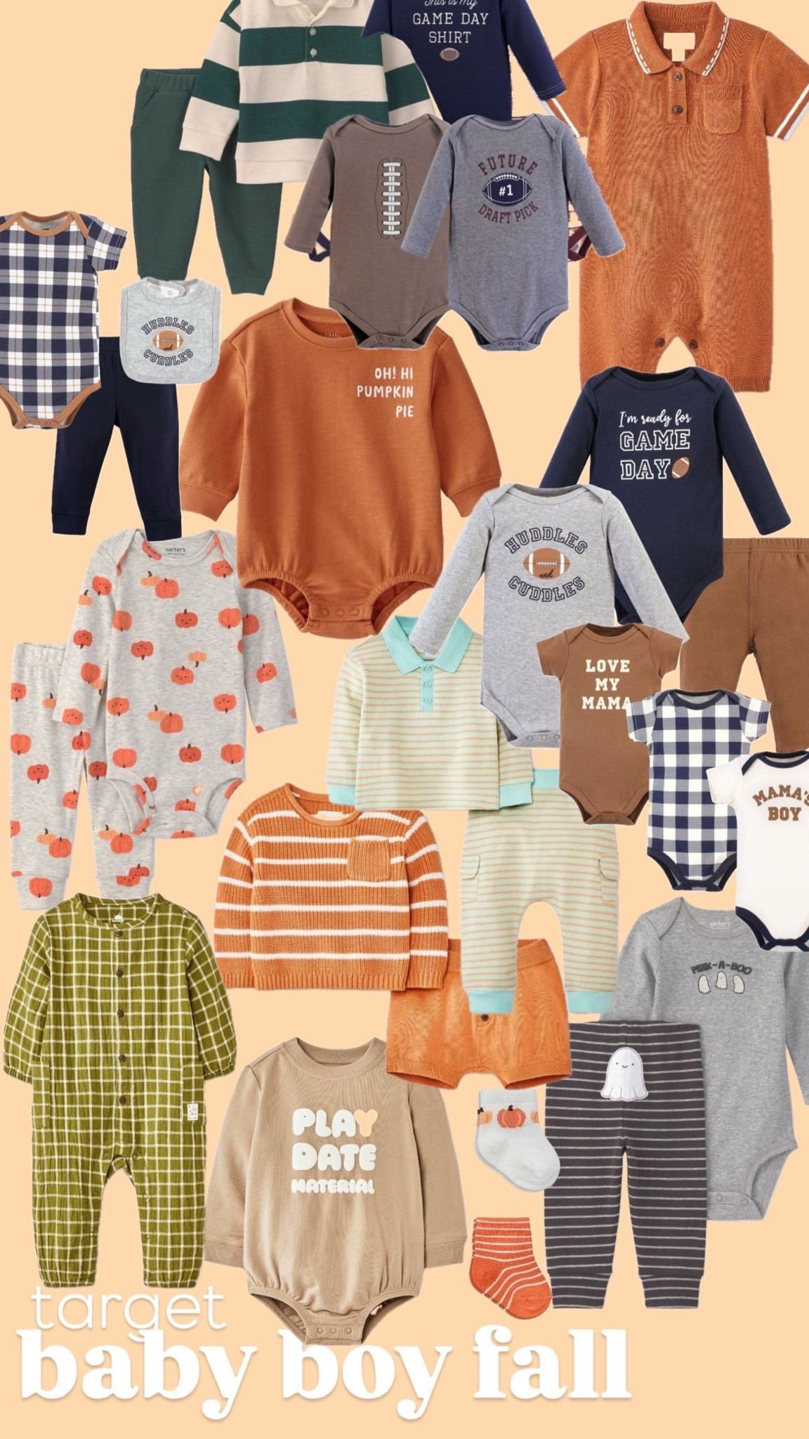 FALLIN’ in love with these BABY BOY clothes Target just dropped! 🍂🍁🏈🤎

so cute and so many good ones! Momma has all of these in her cart right now and wanted to share 🤎

#LTKMommaToBe
#LTKMom 
#LTKBabyBoy 
#LTKFall

#LTKBaby #LTKBump #LTKKids