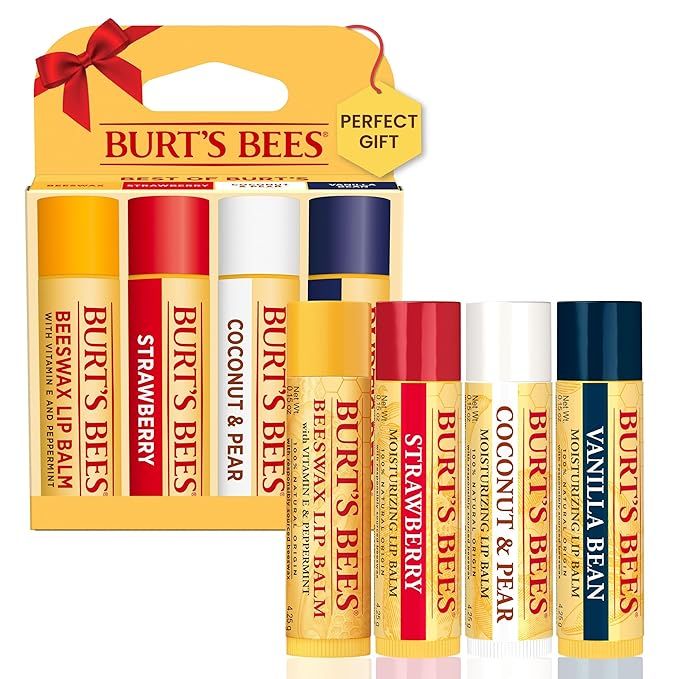 Burt's Bees Lip Balm Stocking Stuffers, Moisturizing Lip Care Christmas Gifts, Original Beeswax, ... | Amazon (US)