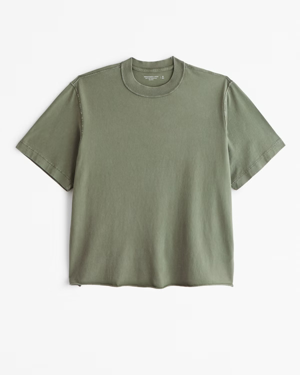 Men's Vintage-Inspired Cropped Tee | Men's Tops | Abercrombie.com | Abercrombie & Fitch (US)