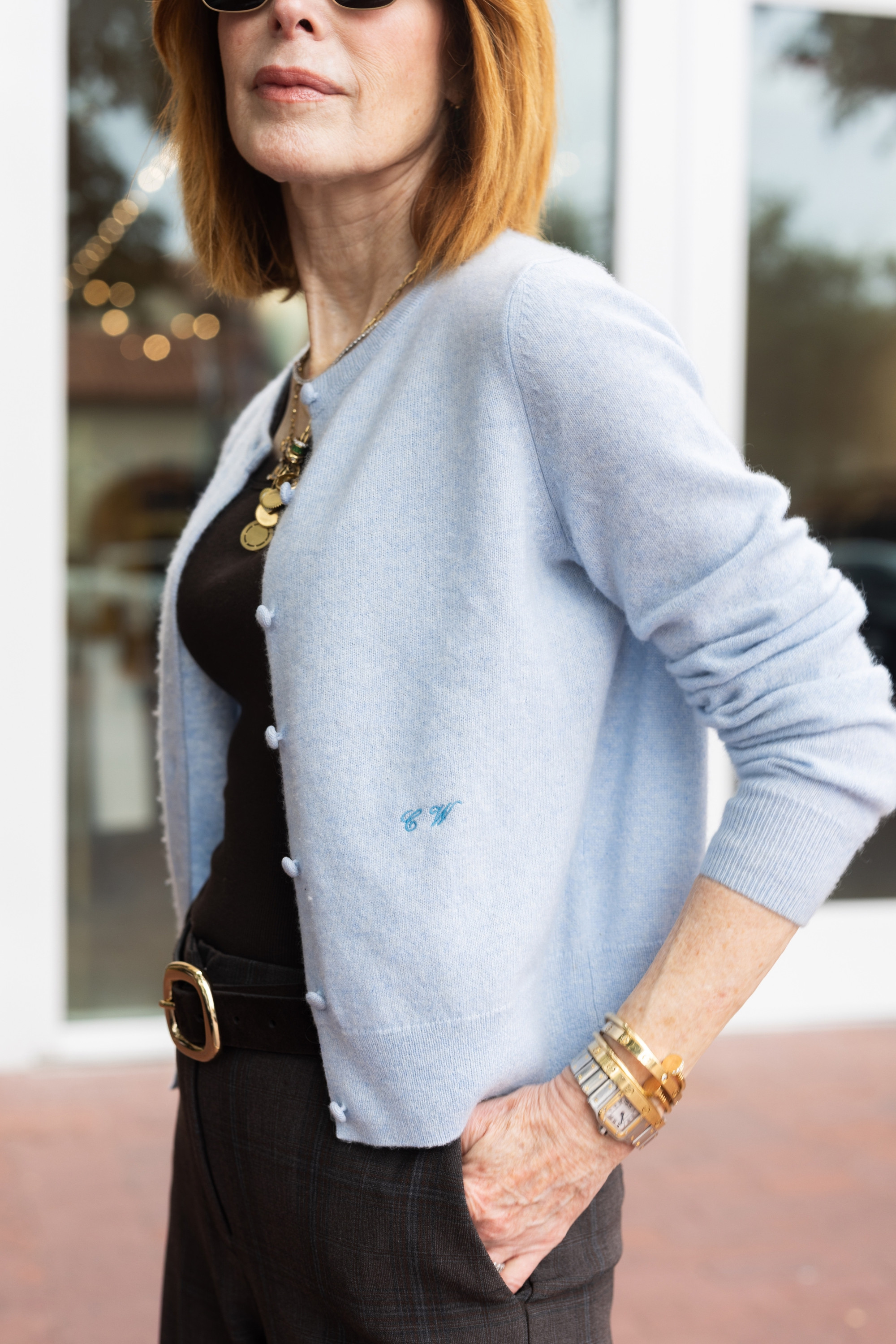 This customizable cardigan is such a fun fall layer. The blue shade I’m wearing is no longer available, but there are still plenty of chic fall colors to choose from — and I love the personalized detail. #FallCardigan #FallOutfits #PersonalizedStyle #FallFashion 

 

#LTKOver40 #LTKootd #LTKSeasonal #LTKOver40