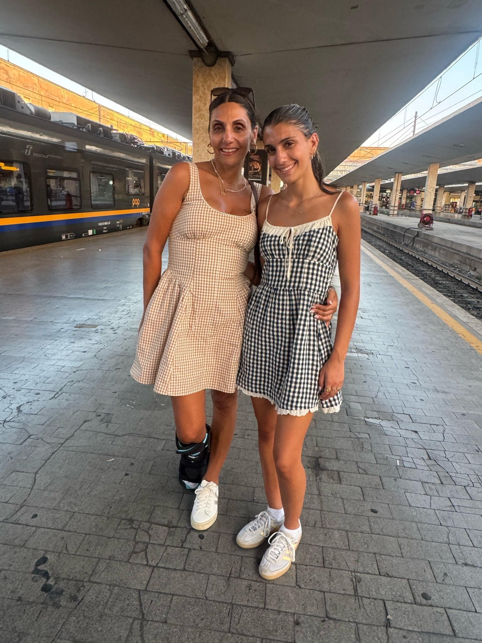 Alana and I were unintentionally matching in plaid but both dresses were so light and cool in the heat! 
Italy outfits 
Alana in xxs 
I’m in small

#LTKdayinmylife #LTKTravel #LTKOver40