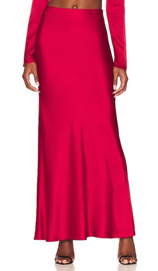 Preston Column Maxi Skirt in Red | Revolve Clothing (Global)