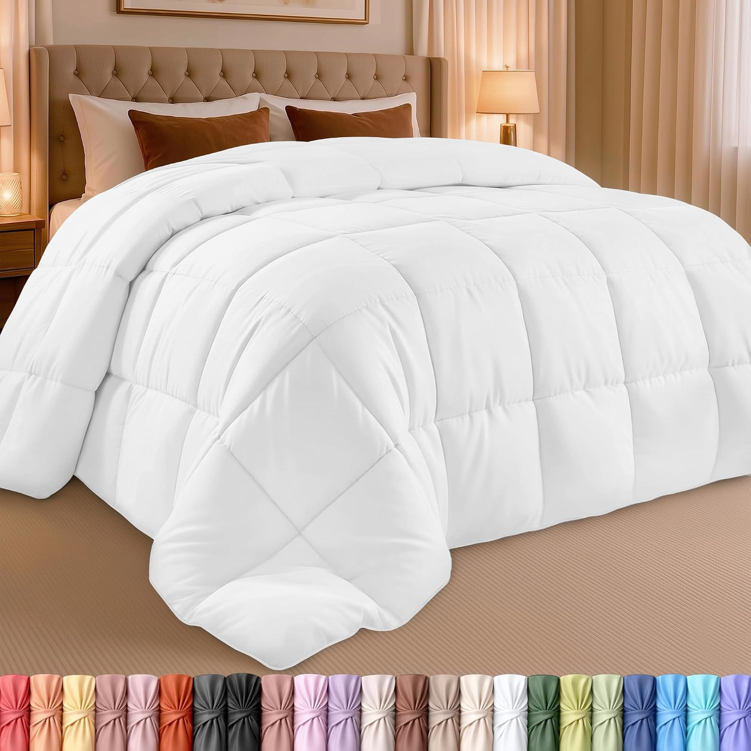 Utopia Bedding Comforter King Size, Duvet Insert, White, 90 x 102 Inches | Amazon (US)