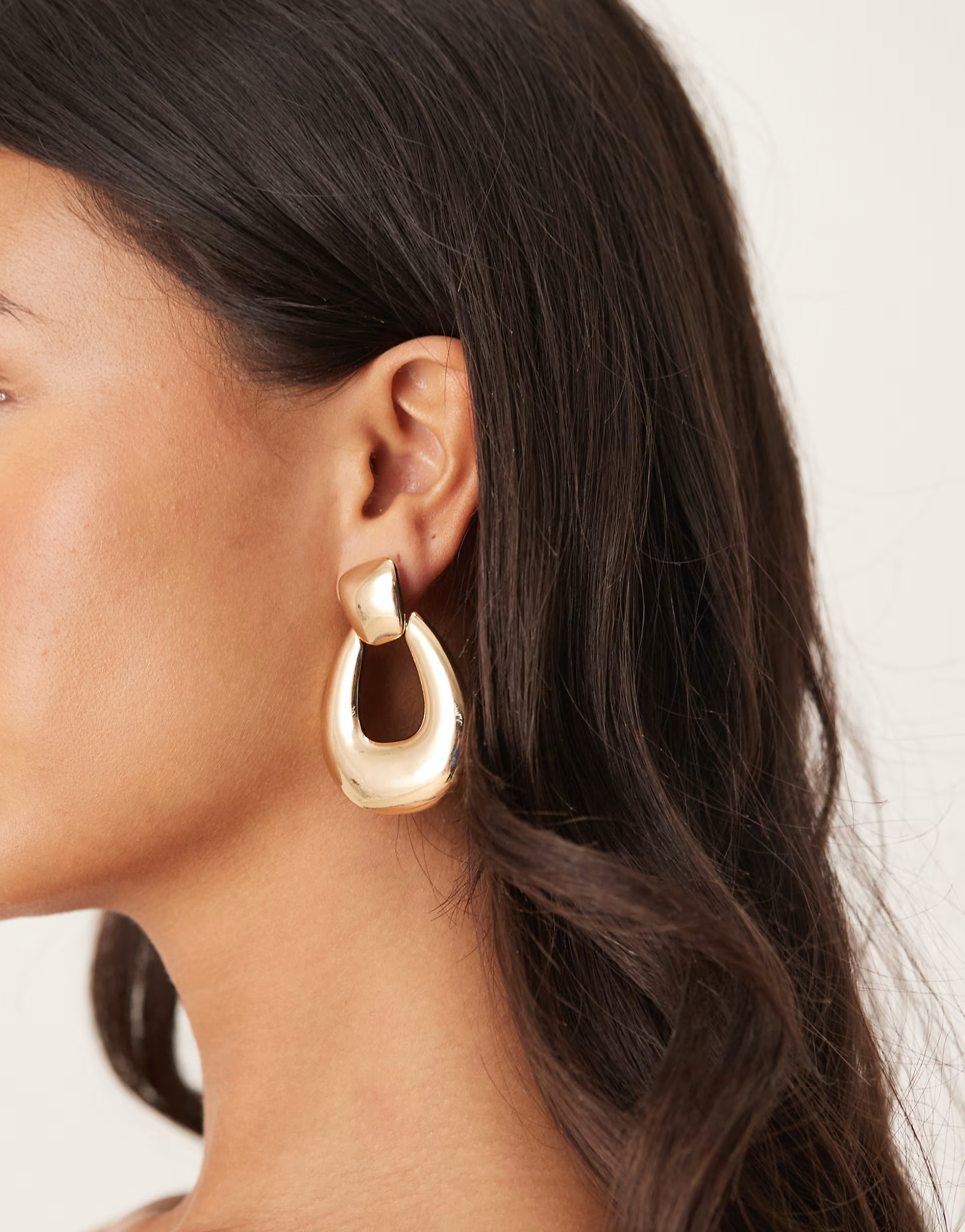 ASOS DESIGN clean door knocker stud earrings in gold tone | ASOS | ASOS (Global)