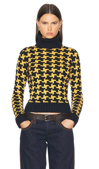Celine Knit Turtleneck Sweater in Yellow | Revolve Clothing (Global)