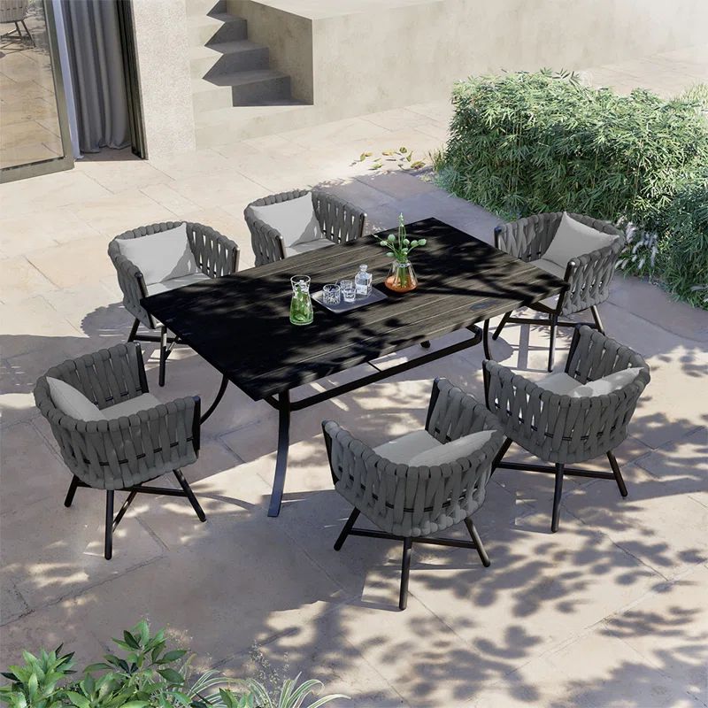 Arlend 6 - Person Outdoor Dining Set with Cushions | Wayfair North America