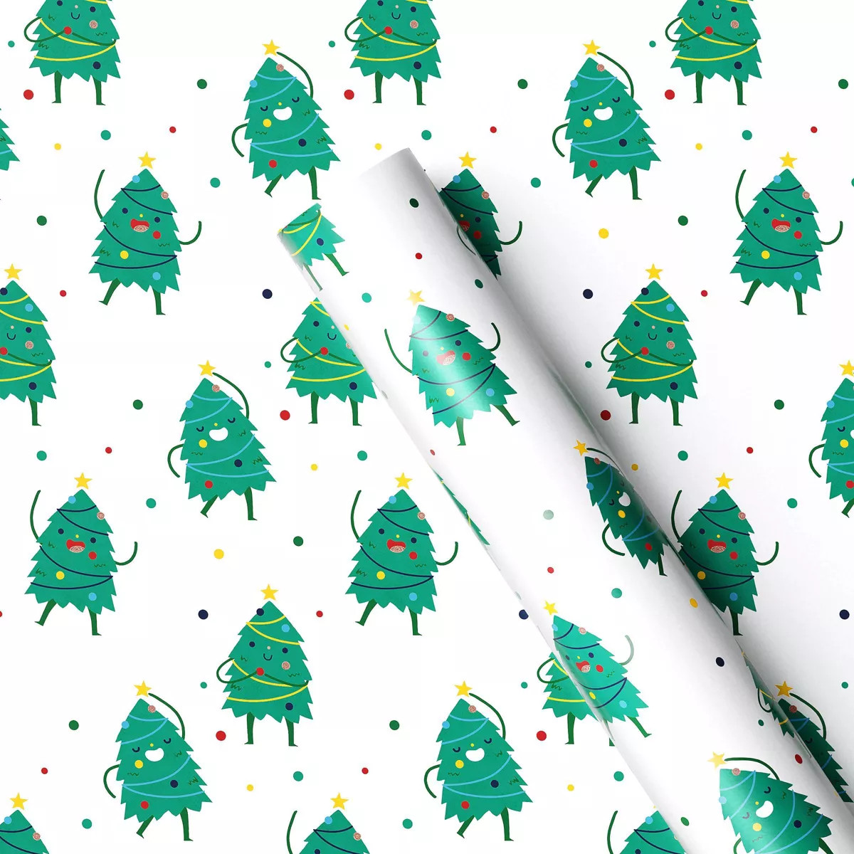 50 sq ft Festive Trees Christmas Gift Wrap White - Wondershop™ | Target