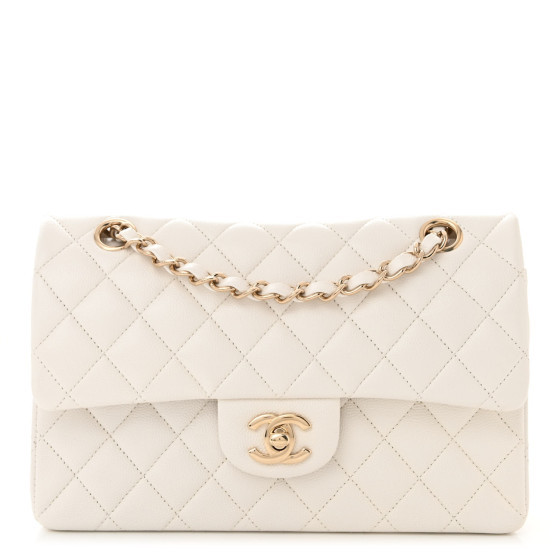 Caviar Quilted Small Double Flap White | FASHIONPHILE (US)