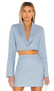 Amanda Uprichard X REVOLVE Linen Pembroke Blazer in Sky Blue from Revolve.com | Revolve Clothing (Global)