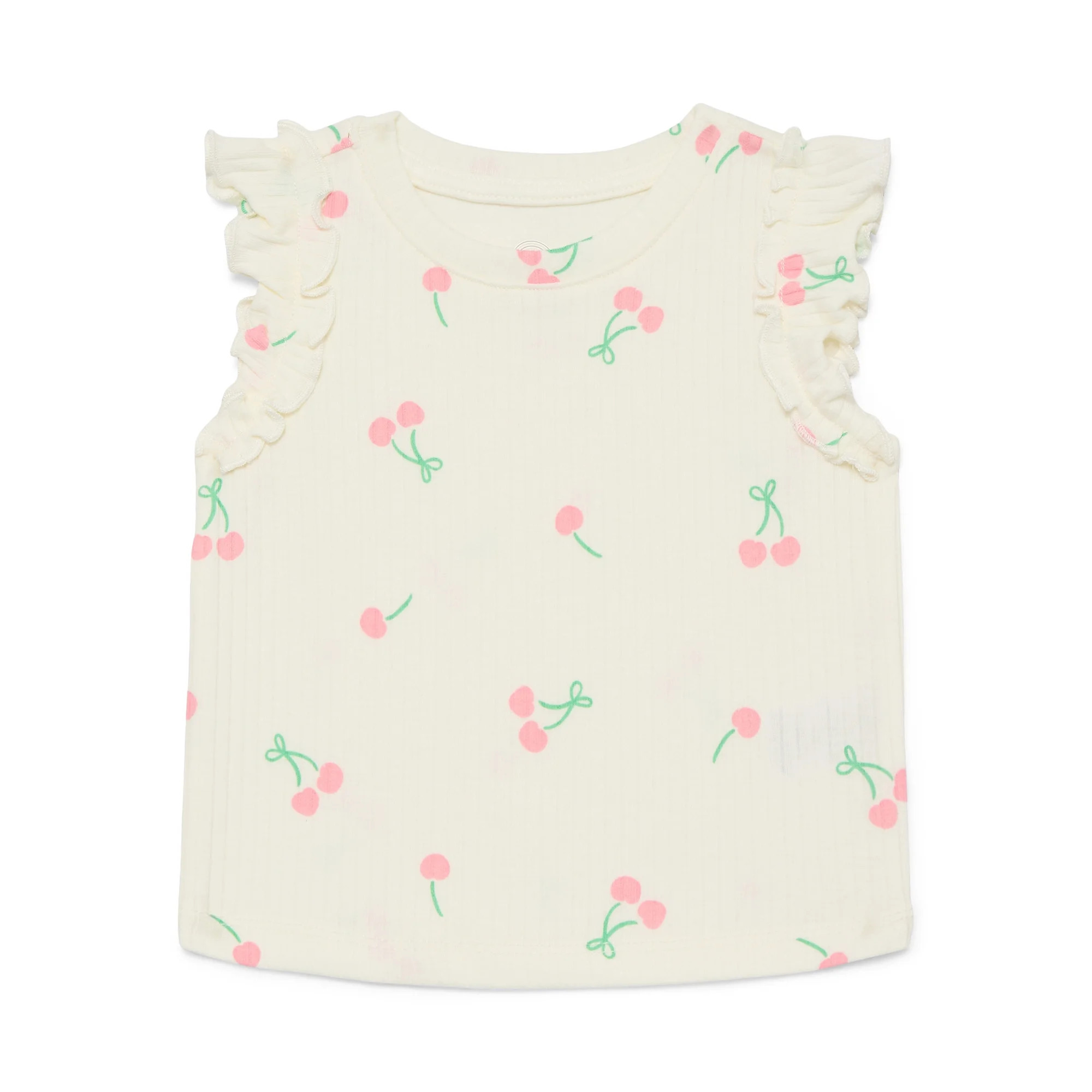 Wonder Nation Baby Girls Tee with Flutter Sleeves, Sizes 0-24 Months | Walmart (US)