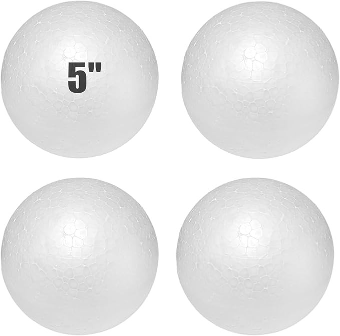 Styrofoam Balls 5 Inch,4PC Large White Foam Balls for Crafts | Amazon (US)