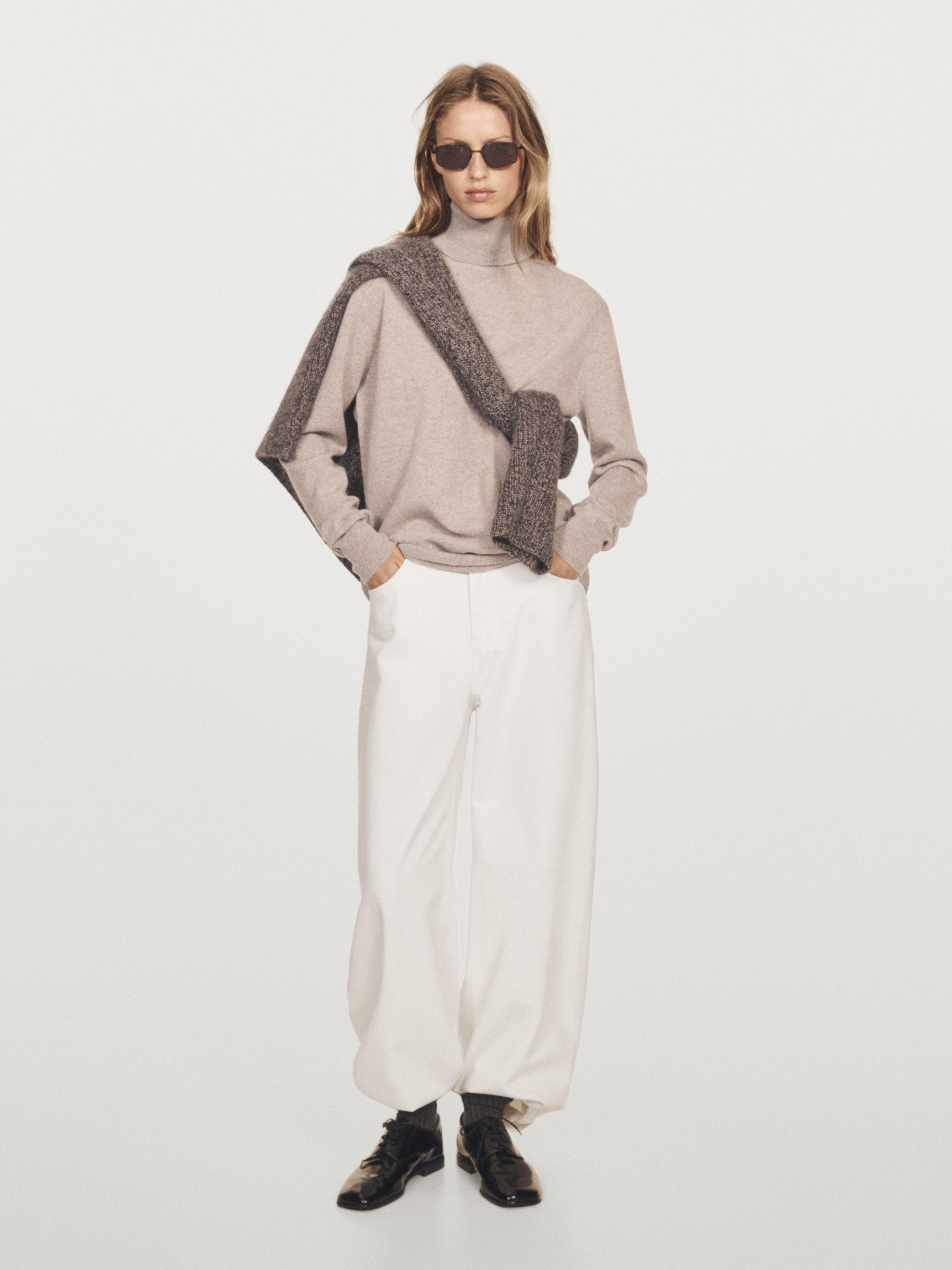 Knit 100% cashmere turtleneck sweater | Massimo Dutti UK