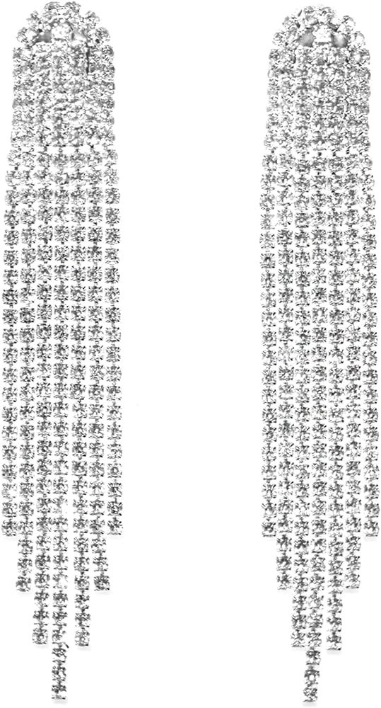 Chandelier Rhinestone Earrings for women,Long Earrings Dangle Dangling Bling Earring Crystal Rhin... | Amazon (US)