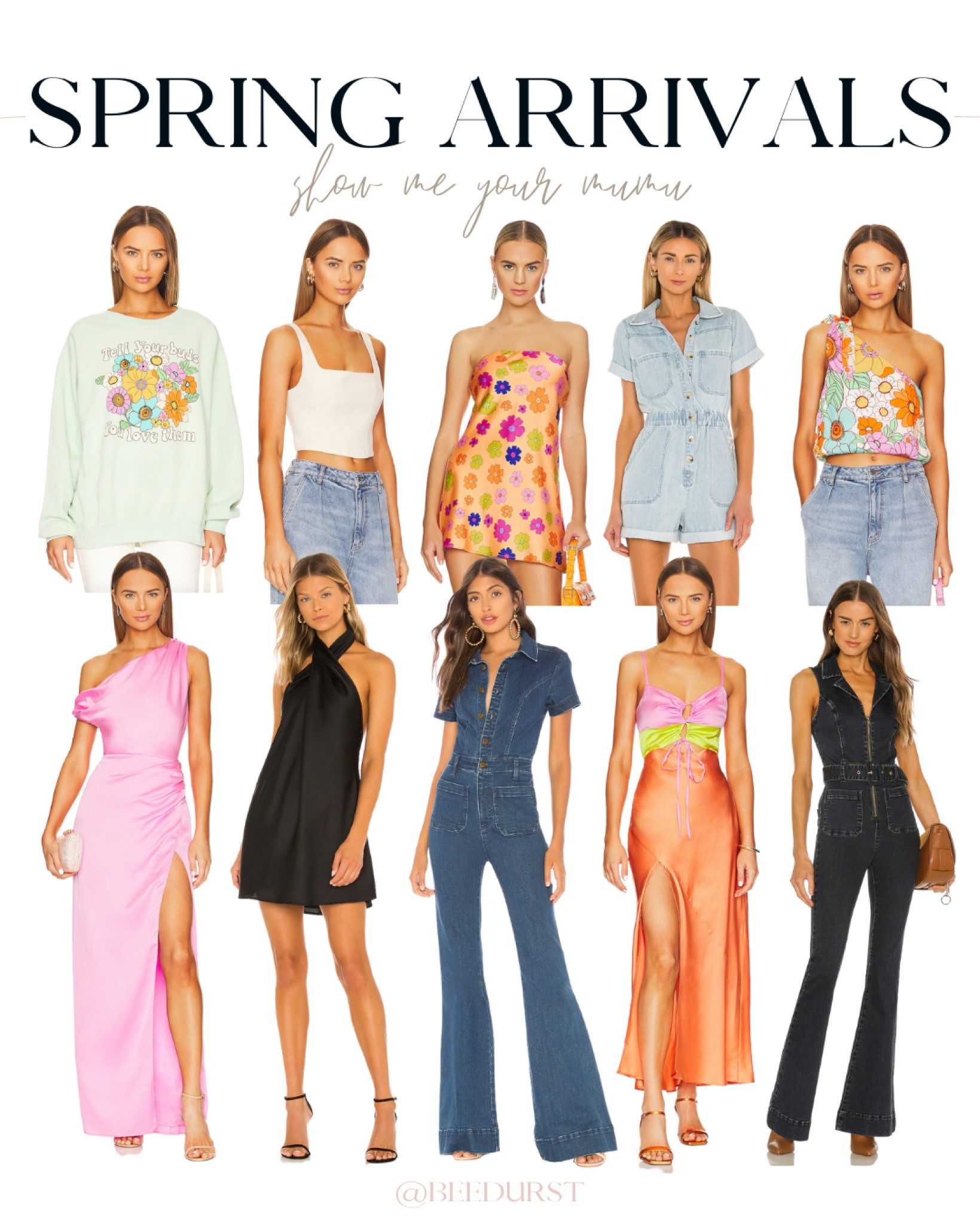 Show Me Your Mumu new spring arrivals! show me your mumu jumpsuit, denim jumpsuit, denim romper, 70s jumpsuit, retro denim jumpsuit, midi dress, cutout dress, color block dress, one shoulder top, retro dress, corset top, graphic sweatshirt 

#LTKFestival #LTKstyletip #LTKSeasonal
