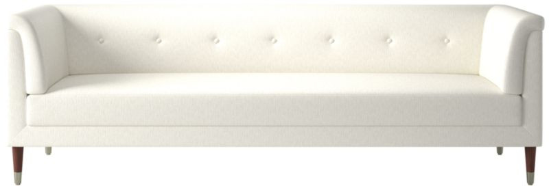 Dorien 92" Tufted Cream White Velvet Sofa + Reviews | CB2 | CB2