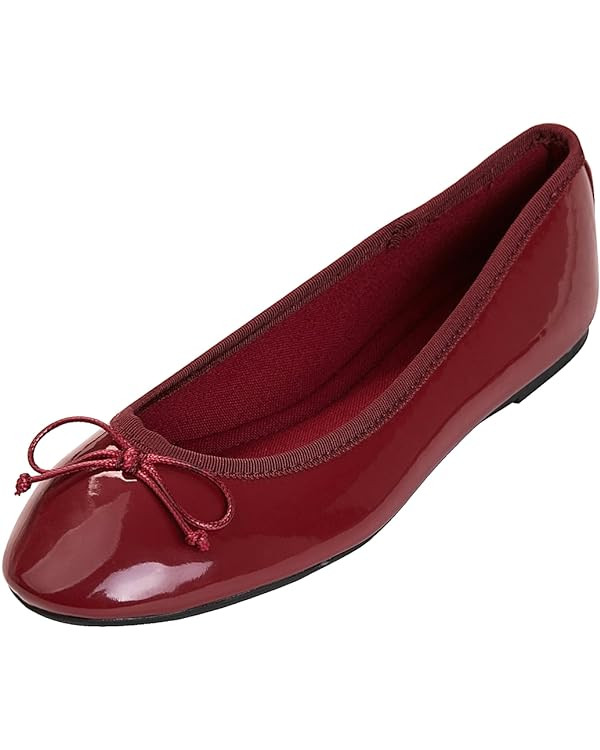 FEVERSOLE Women's Macaroon Colorful Memory Foam Cushion Insock Patent Ballet Flat | Amazon (US)