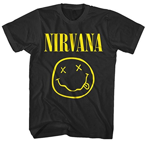 Nirvana Smile Face Logo T-Shirt - Black (XX-Large) | Amazon (US)