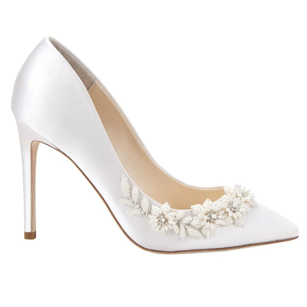 3D Floral Pearl Wedding Shoes | Bella Belle Shoes