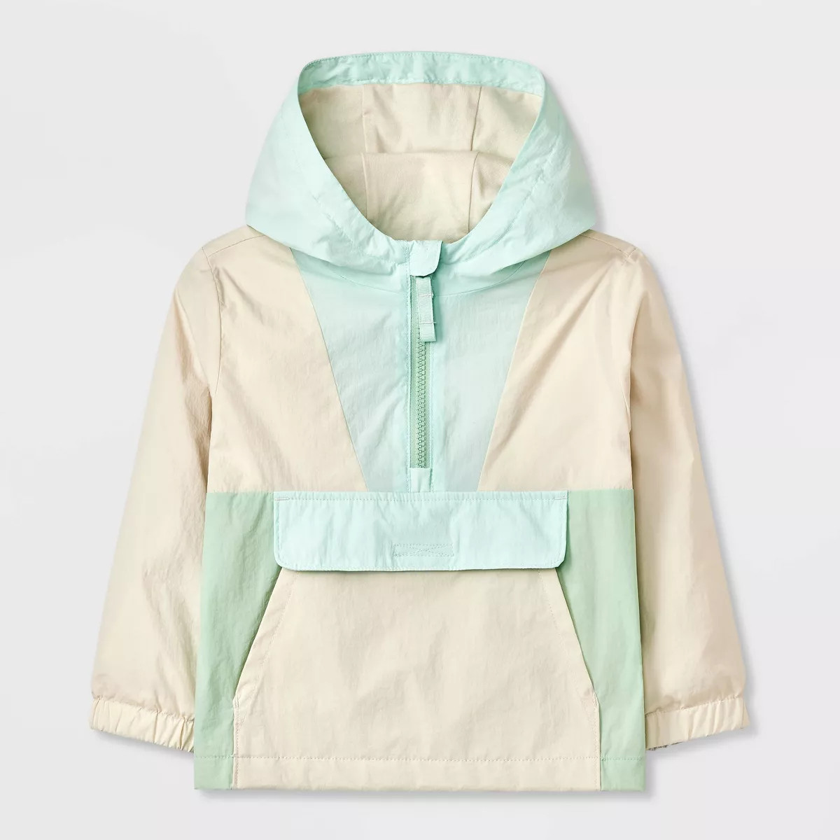 Toddler Boys' Solid Colorblock Anorak Jacket - Cat & Jack™ Cream 2T | Target