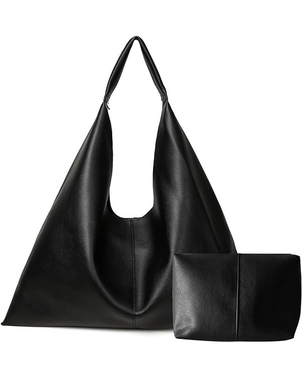 Leather Tote Bag, Oversized Hobo Bags, Large Tote Bag for Women Work, Vegan Leather Handbags Trav... | Amazon (US)