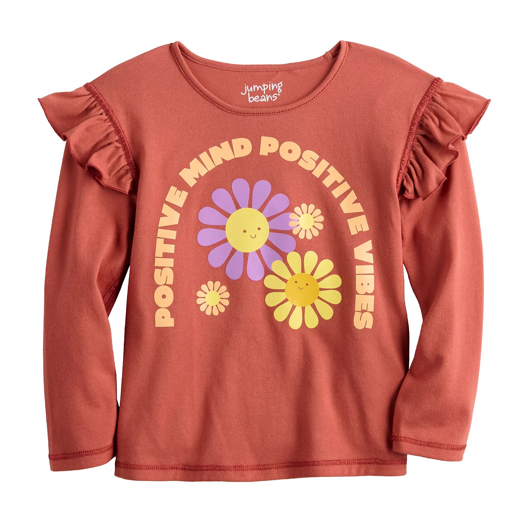 Girls 4-12 Jumping Beans® Adaptive Sensory Friendly Ruffle Shoulder Long Sleeve Tee | Kohl's