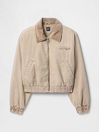 Cropped Khaki Bomber Jacket | Gap (US)