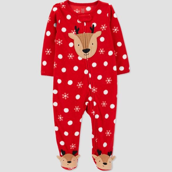 Baby Girls' Dotted Snow Footed Pajama - Just One You® made by carter's Red | Target