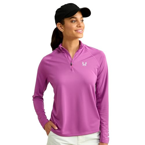 HUK - Womens Icon Hoodie, Fishing Shirt with Sun Protection for Women, Orchid, X-Small | Amazon (US)